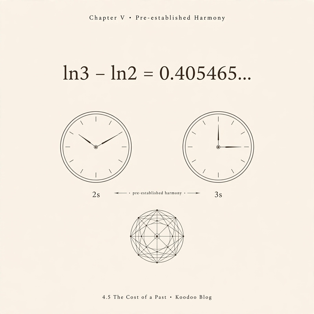 Pre-established harmony ln3 minus ln2
